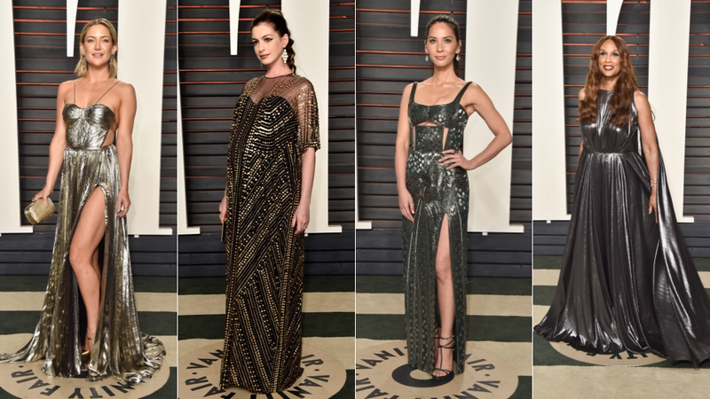 Illustration for article titled Metallic Gowns, Tons of Black and Icy Stares at Vanity Fair's Annual Oscars Afterparty